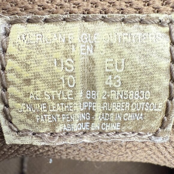Men's AMERICAN EAGLE OUTFITTERS Brown Genuine Leather Lace-up Shoes- Size 10 - Picture 8 of 12